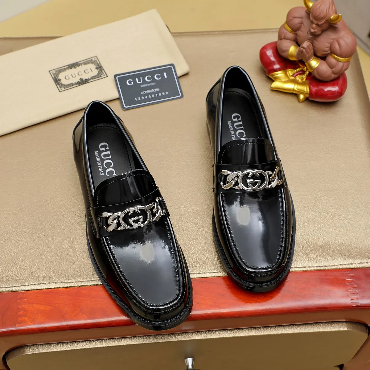 Men's men's shoes💰460💰💰Gucci official website men's business formal leather shoes updated💥Hong Kong counters synchronize new styles💥completely one-to-one replica shipment👍zero gap in counter quality 0⃣️made of imported cowhide on the outside+water-dyed🐂leather lining, color optional! Matching code 38-45